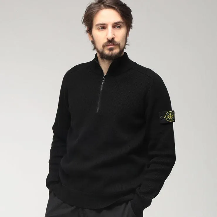 ストーンアイランド STONE ISLAND メンズ ニット 長袖 リブコットン ハーフジップ プルオーバー SI5100124S00D8 ブランド トップス セーター ハイネック 秋 冬