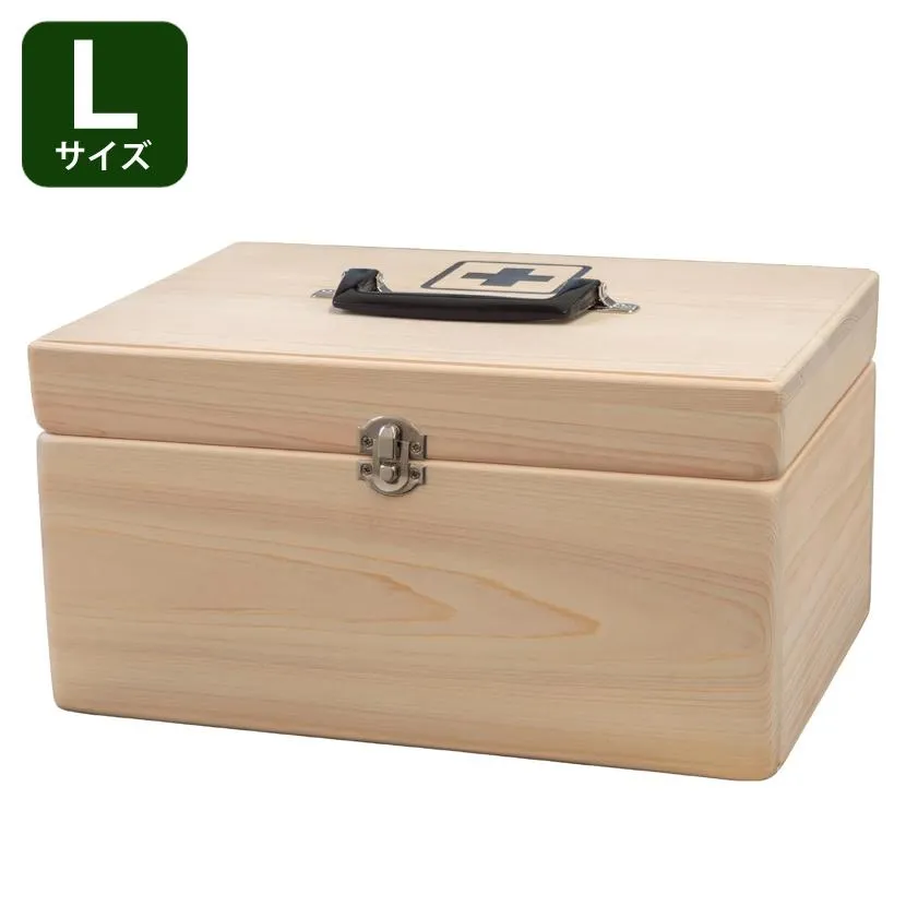 日進医療器 LE ヒノキの救急箱 Lサイズ(赤十字社パンフレット付き 日本製 国産ヒノキ 職人手作り)