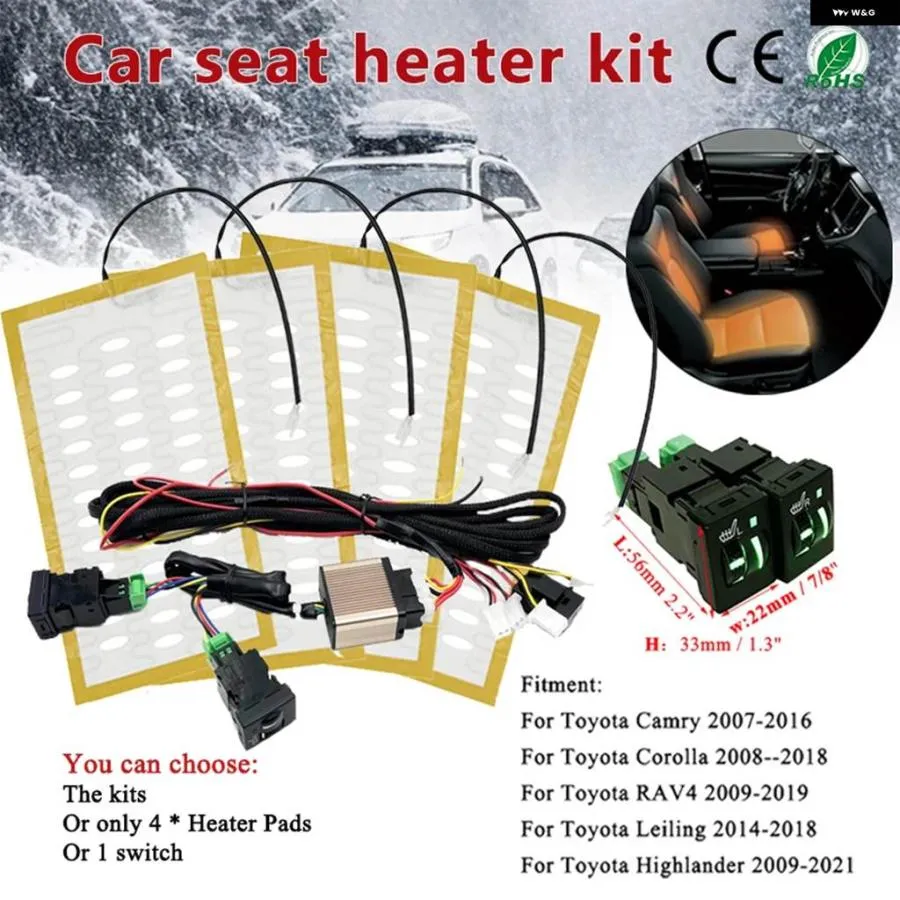 並行輸入品 12V ビルトイン カーシートヒーターキット 2シート ワイヤー式 急速加熱 パッド ポールレス パドル コントロール ス