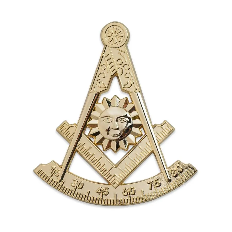【並行輸入品】Past Master Masonic 自動車エンブレム   [ゴールド][高さ3インチ] Past Master Masonic