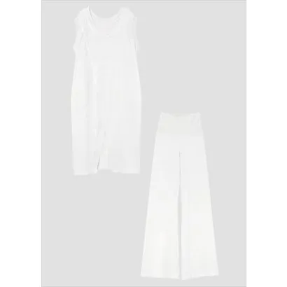 ケンテ KEnTe Oversized Back Slit Set Up （WHITE）