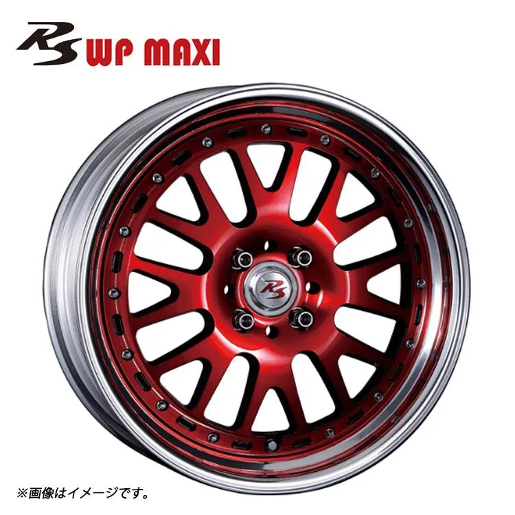 17インチ 4H100 6J 6J+45〜41 4穴 ホイール 【1本単品 新品】 レッドクリア RS WP MAXI S-Low Disk 送料無料 クリムソン