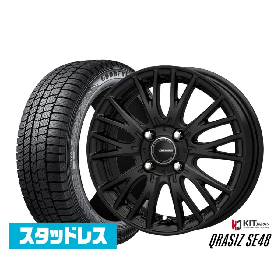 【2025年製】スタッドレスタイヤ ホイール4本セット コーセイ クレイシズ SE48 グッドイヤー ICE NAVI アイスナビ 8 日本製  155/65R14
