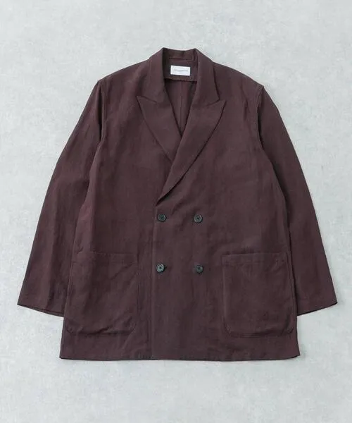 コート ジャケット new basic　SILK LINEN DOUBLE SHIRTS JACKET メンズ