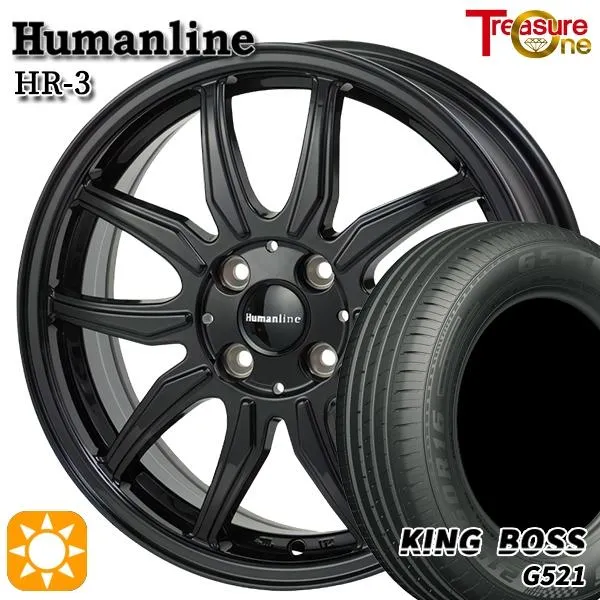 サマータイヤ ホイール4本セット 175/70R14インチ 4H100 ヒューマンライン HR03 BK キングボス G521