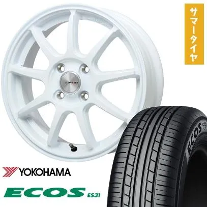 165/55R14 夏タイヤ ホイール4本セット YOKOHAMA エコス ES31 (軽自動車用) LEHRMEISTER LMスポーツLM-QR ホワイト 14インチ