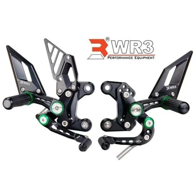 WR3 ダブルアールスリー RSシリーズ バックステップキット ワッシャーカラー：シルバー Ninja150R Ninja150RR Ninja150SS KAWASAKI カワサキ バックステップ