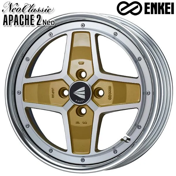 ENKEI エンケイ アパッチ2 ネオ APACHE2 Neo (Lo Disk) 17インチ 8.5J 4H100 +10-45 マシニングゴールド アルミホイール単品 1本 4本以上送料無料