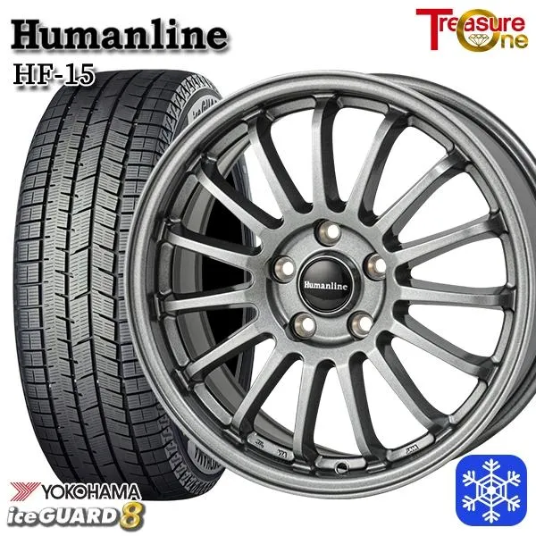 225/60R17インチ ヨコハマ アイスガード IG80 5H114.3 スタッドレスタイヤホイール4本セット ヒューマンライン HF15 DG