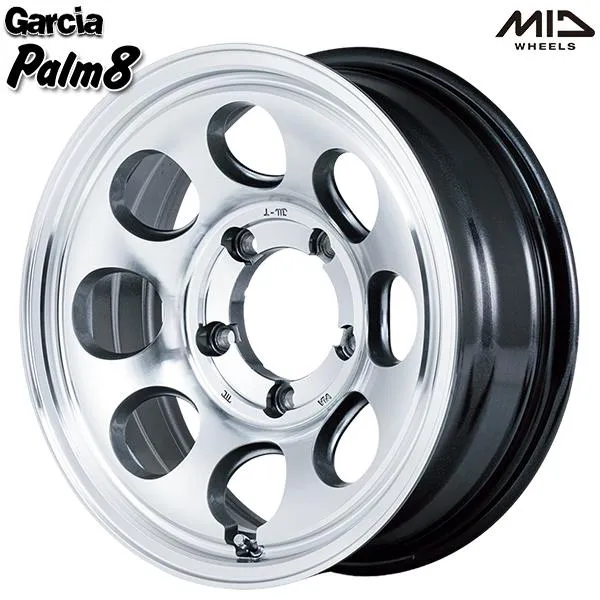 ジムニーシエラ MID Garcia Palm8 ガルシア パーム8 16インチ 6.0J 5H139.7 -5 メタリックグレー/ポリッシュ アルミホイール単品 1本 4本以上送料無料