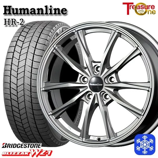 215/55R17インチ ブリヂストン ブリザック WZ-1 WZ1 5H100 スタッドレスタイヤホイール4本セット ヒューマンライン HR02 DG