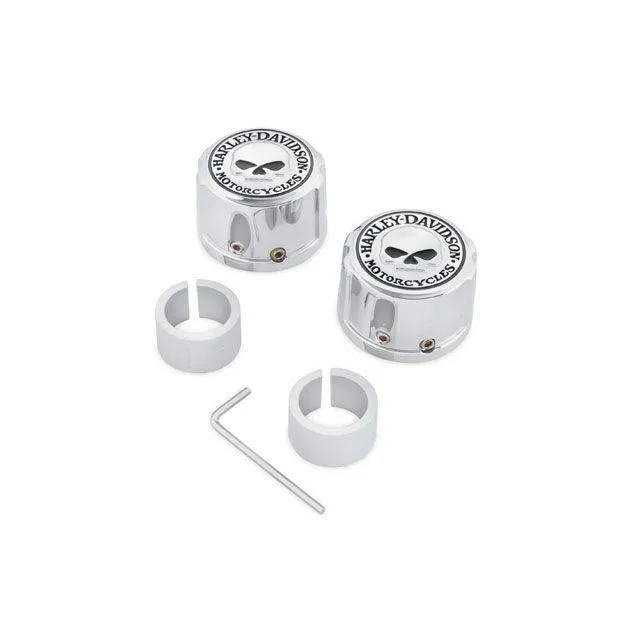 ハーレーダビッドソン Sportster Willie G Skull Front Axle Nut Covers HARLEY-DAVIDSON