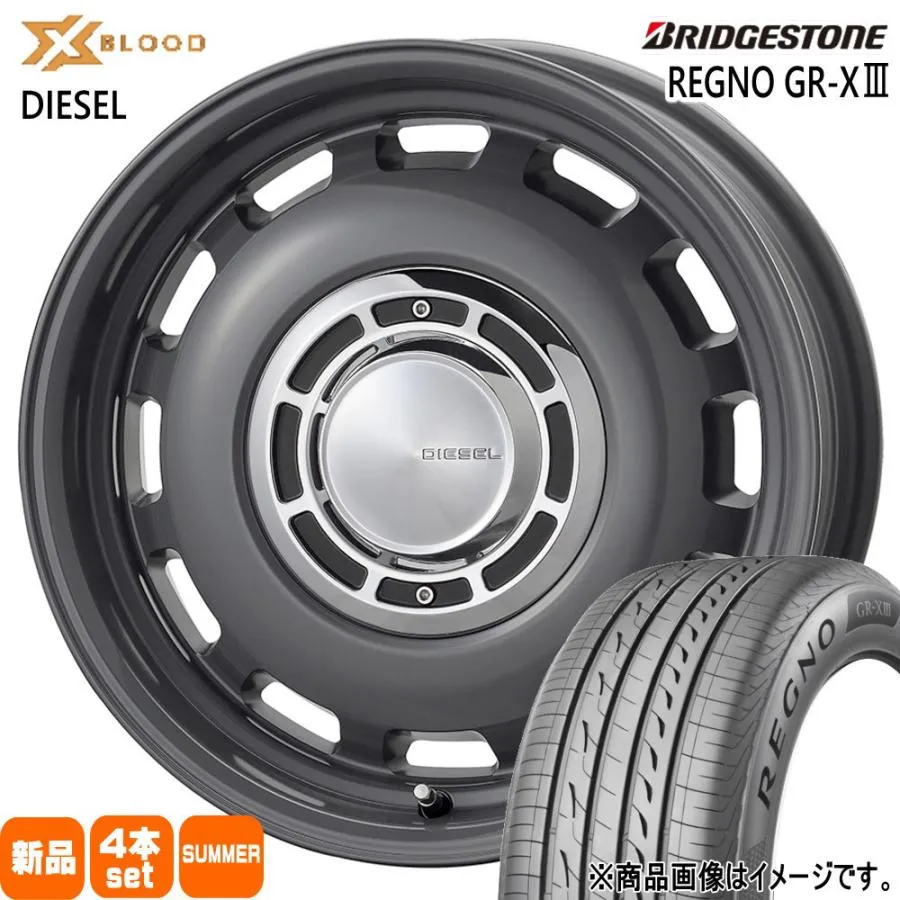 195/65R15 91H ブリヂストン REGNO GR-X3 夏用 サマータイヤ X BLOOD DIESEL E13 オーラ 140系 カローラフィールダー 15インチ