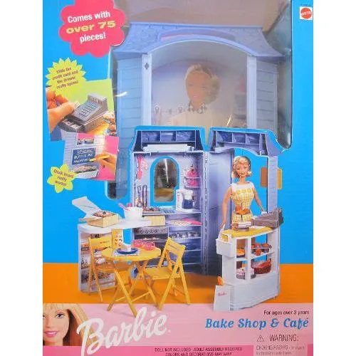 Barbie(バービー) BAKE SHOP \u0026 CAFE Playset / 75+ Pieces (1999 Arcotoys， Mattel)