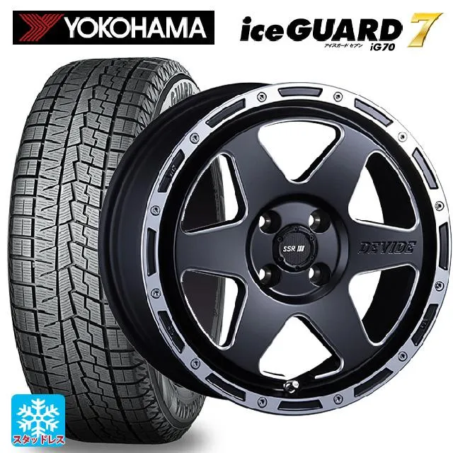 送料無料 スタッドレスタイヤホイール 4本セット 195/55R16 87Q ヨコハマ アイスガード7(IG70) # タナベ SSR ディバイド T