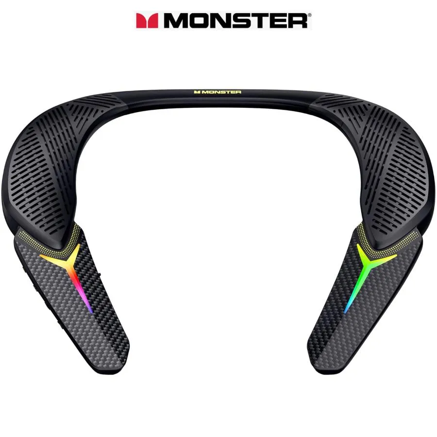 MONSTER Stinger ネックスピーカー ネックバンド Bluetooth スピーカー イヤホン 3Dステレオサウンド ヘッドホン RGBライト 内蔵マイク スポーツ ゲーム 爆買