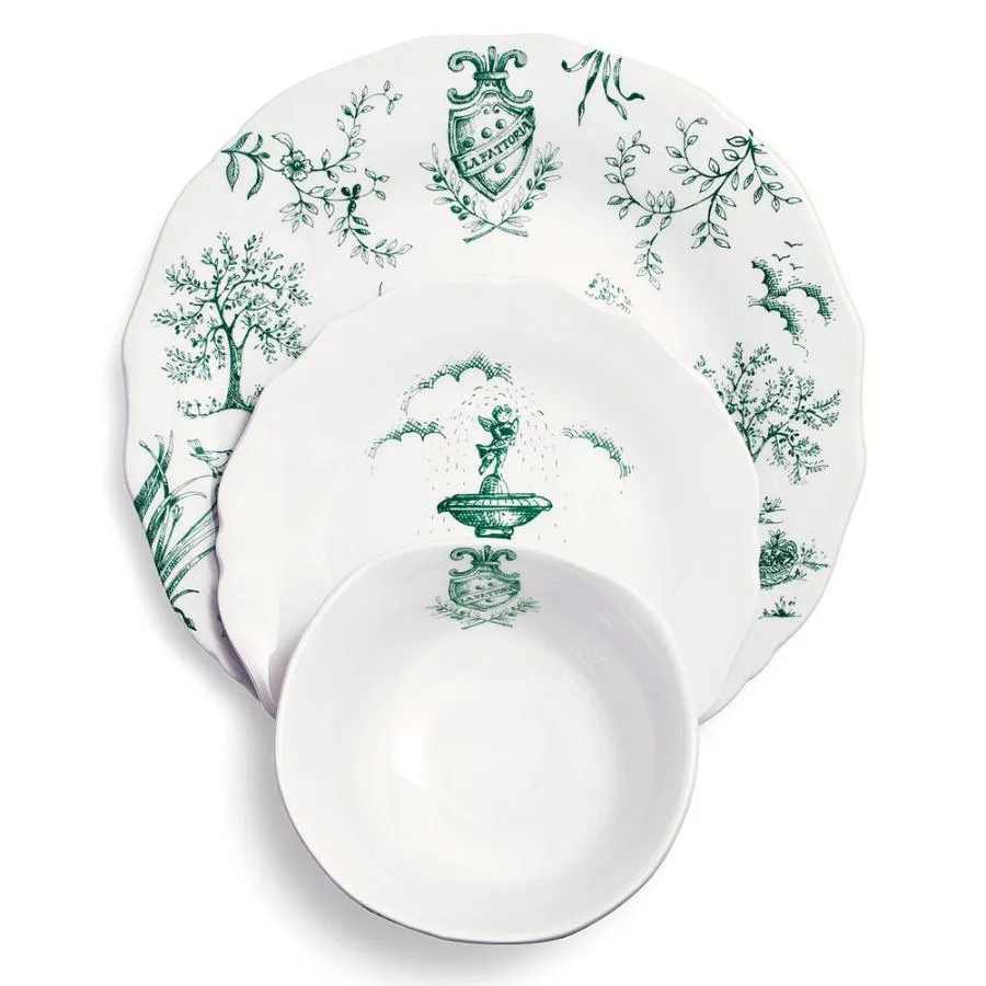 食器12点セット ディナーウェア お皿セット 食器セット トスカーナ グリーン TOSCANA DINNERWARE SET GREEN Sur La Table  大皿 小皿 スープ皿 食洗器可