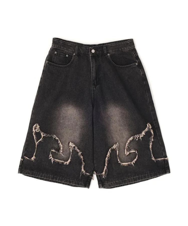 【LHP】NOT4NERD/ノットフォーナード/FLAME DENIM SHORTS