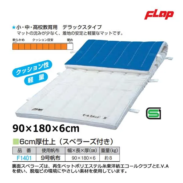 フラップ オールスポンジマット(ミラスポンジ積層型)9号帆布 90×180×6cm 大型品 F1401 ＜2025NP＞