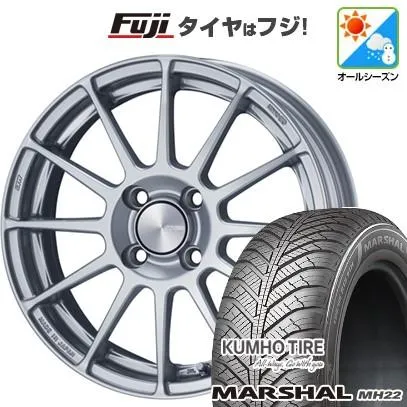 【新品国産車用 4穴100車】 オールシーズンタイヤ ホイール4本セット 175/65R15 クムホ マーシャル MH22 オールシーズン(限定) ENKEI エンケイ PF03 15インチ