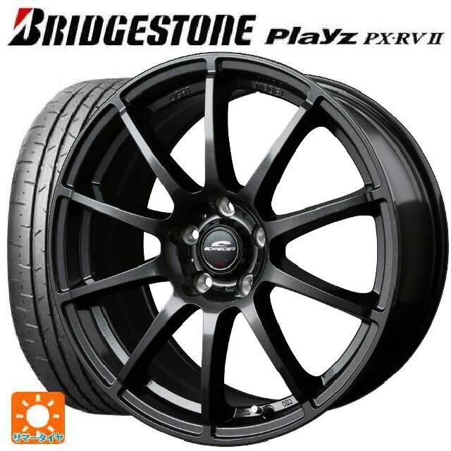 送料無料 サマータイヤホイールセット 195/60R17 90H ブリヂストン プレイズ PX-RV2 正規品 エムアイディー MIDホイール スタッ