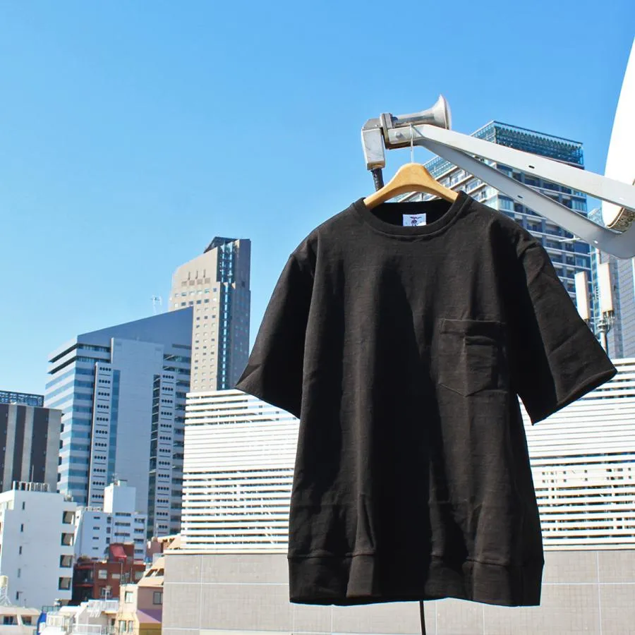 BARBARIAN "NEW JAPAN SIZE SPEC"　XSE-21 8oz WAISTBAND POCKET CREW SHORT SLEEVE RUGBY JERSEY ラガーシャツ 半袖 カナダ製 BLACK S-XL 送料無料！