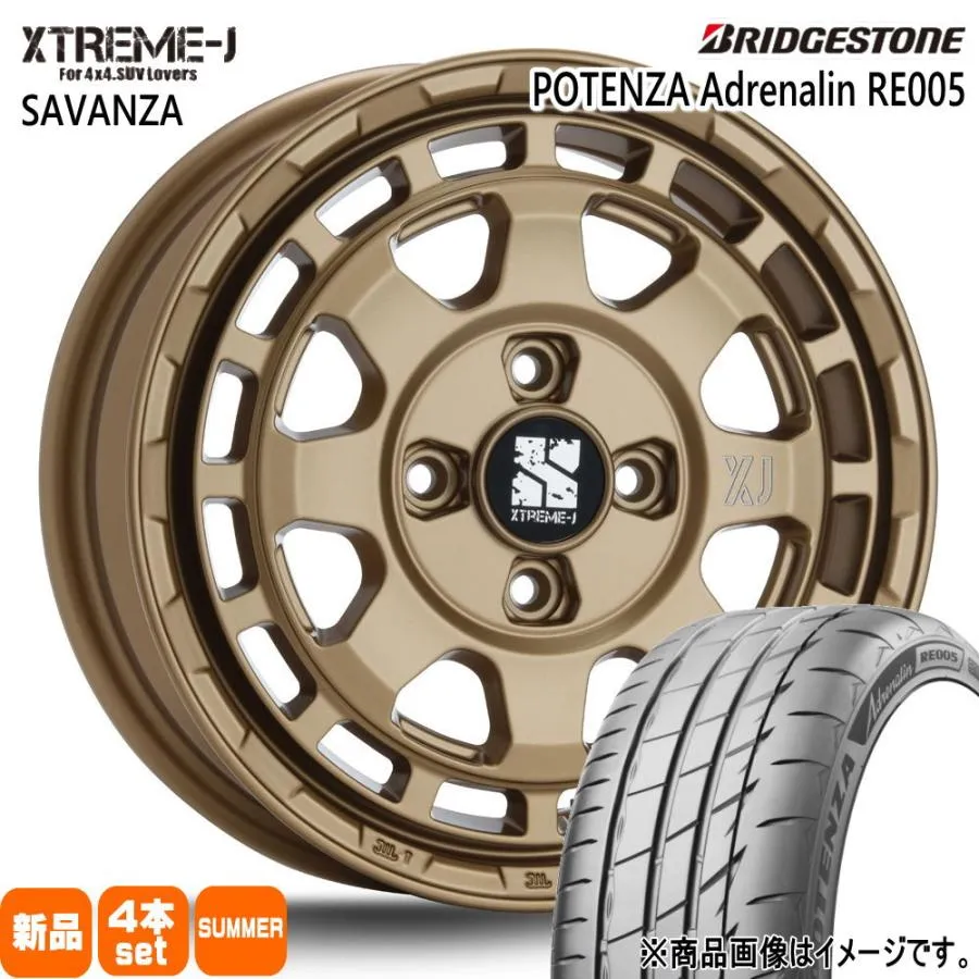 165/55R14 72V ブリヂストン POTENZA Adrenalin RE005 夏用 サマータイヤ XTREME-J SAVANZA ゼスト AZワゴン パレット etc