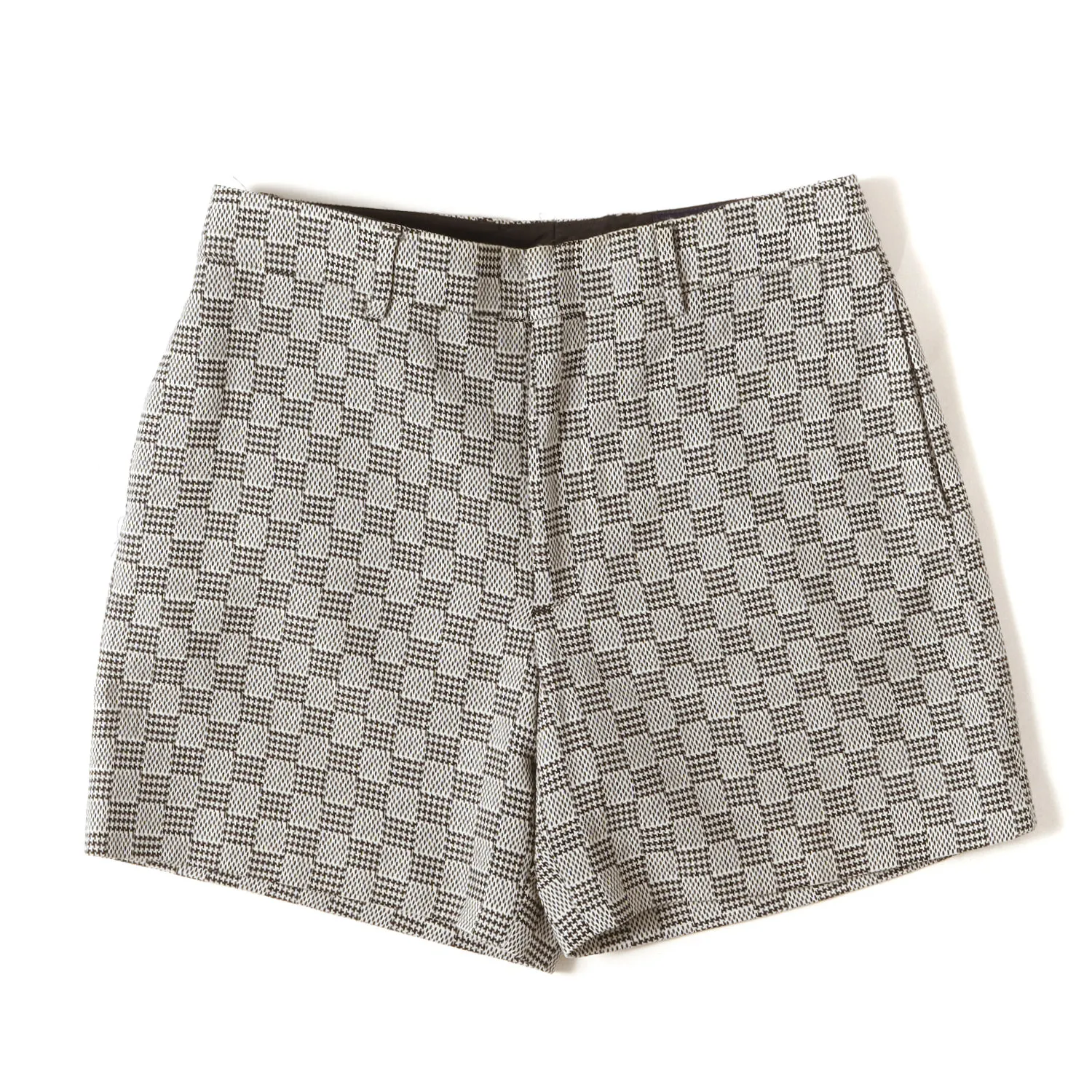 LOUIS VUITTON ルイヴィトン パンツ ホワイト ブラック 白黒 サイズ:48 | 24SS ダミエ ショートパンツ (Damier Hounds Tooth Slim Wool Shorts) | ボトムス ショーツ【メンズ】【中古】【K4807】