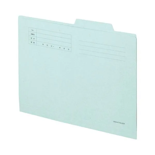 (まとめ) TANOSEE 個別フォルダー A4 ブルー 1セット（100冊：10冊×10パック） 〔×5セット〕[21]