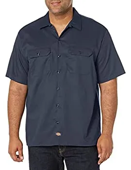 【中古】【輸入品・未使用】Dickies メンズ 半袖ワークシャツ, ダークネイビー, Medium
