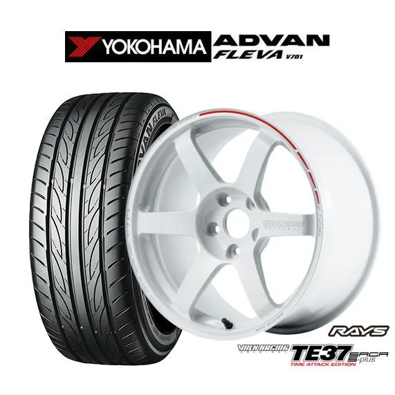 サマータイヤ ホイール4本セット レイズ ボルクレーシング TE37 サーガ S-plus TIME ATTACK EDITION ヨコハマ ADVAN アドバン フレバ V701 215/40R18