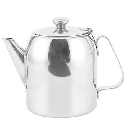 【並行輸入品】 Teapot Coffee Pot Kettle, Stainless Steel Teapot Round Coffee Tea Pot Water Kettle Cold Short Spout for Home Kitchen Hotel Restaurant