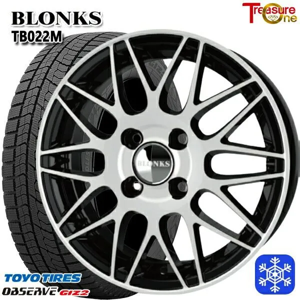 185/60R15インチ TOYO OBSERVE GIZ2 トーヨー オブザーブ ギズ2 4H100 スタッドレスタイヤホイール4本セット ブロンクス TB022M