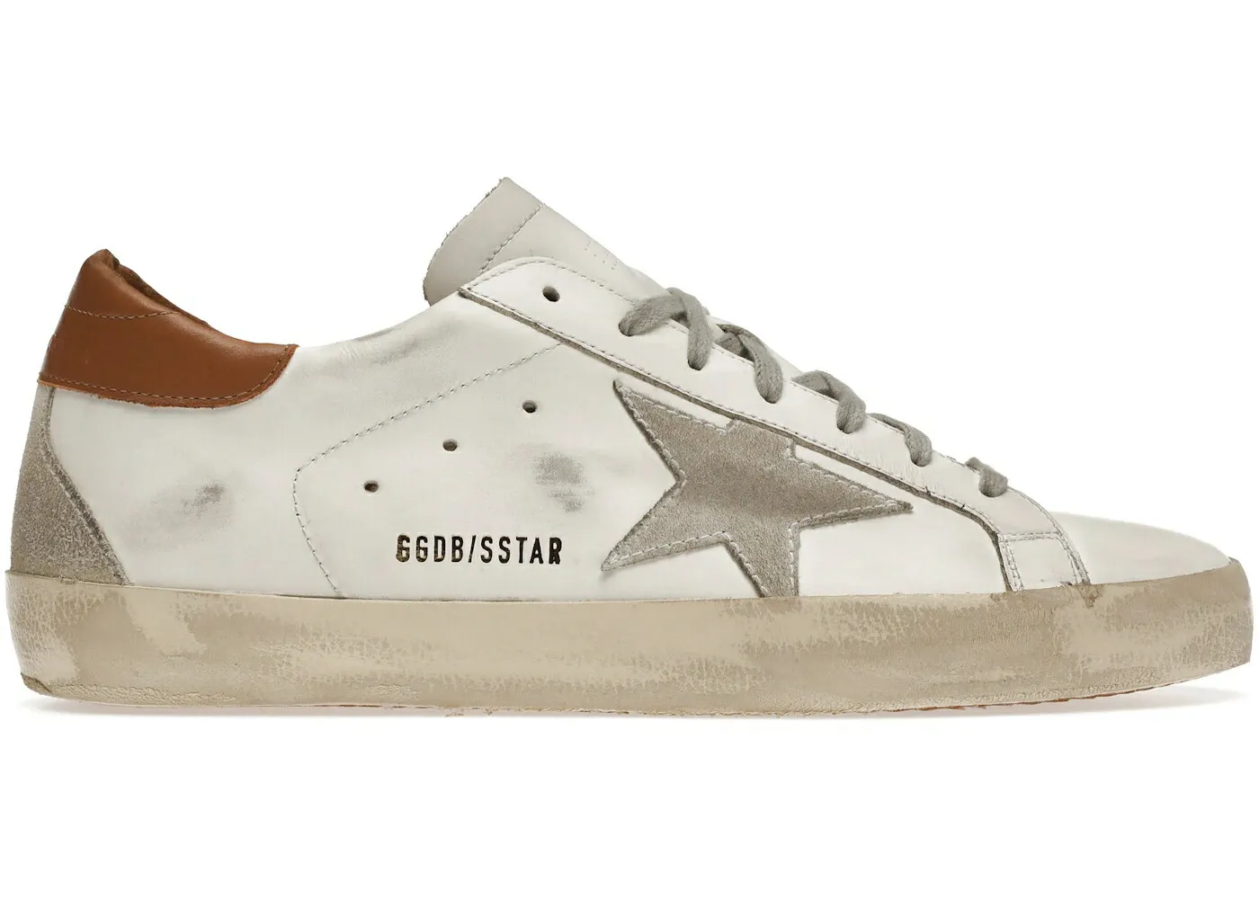 ゴールデングース 白色 ホワイト 灰色 グレー スエード スウェード スニーカー メンズ GOLDEN GOOSE GOLDEN GOOSE SUPER-STAR WHITE VACCHETTA TAN GREY SUEDE PATCH / WHITE VACCHETTA GREY