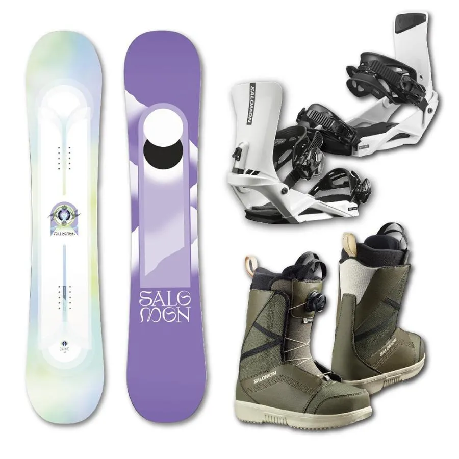 スノーボード SALOMON LOTUS \u0026 RHYTHM ビンディング \u0026 SCARLET ブーツ 3点セット 2024. モデル ＊バイン取付無料＊！