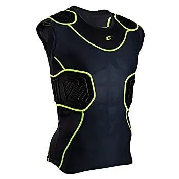 【中古】【輸入品・未使用】(Medium%ｶﾝﾏ% Charcoal%ｶﾝﾏ% Black Inset) - CHAMPRO Adult Dri-Gear Padded Shirt