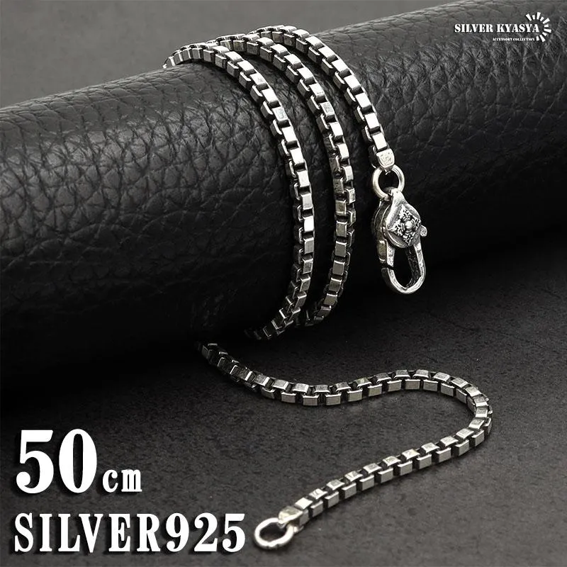 ＼複数買いで最大300円OFFクーポン／シルバー925 チェーンネックレス ベネチアンチェーン 幅2mm ロールチェーン メンズ ネックレス 50cm 六字真言 金剛杵 爆買