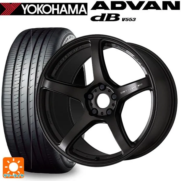 送料無料 サマータイヤホイールセット 245/45R19 102Y XL ヨコハマ アドバンデシベル V553 正規品 ワーク エモーション T5R