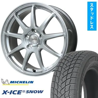 225/50R18 スタッドレスタイヤ ホイール4本セット MICHELIN エックスアイス スノー (5/114車用) LEHRMEISTER LMスポーツLM-QR 18インチ