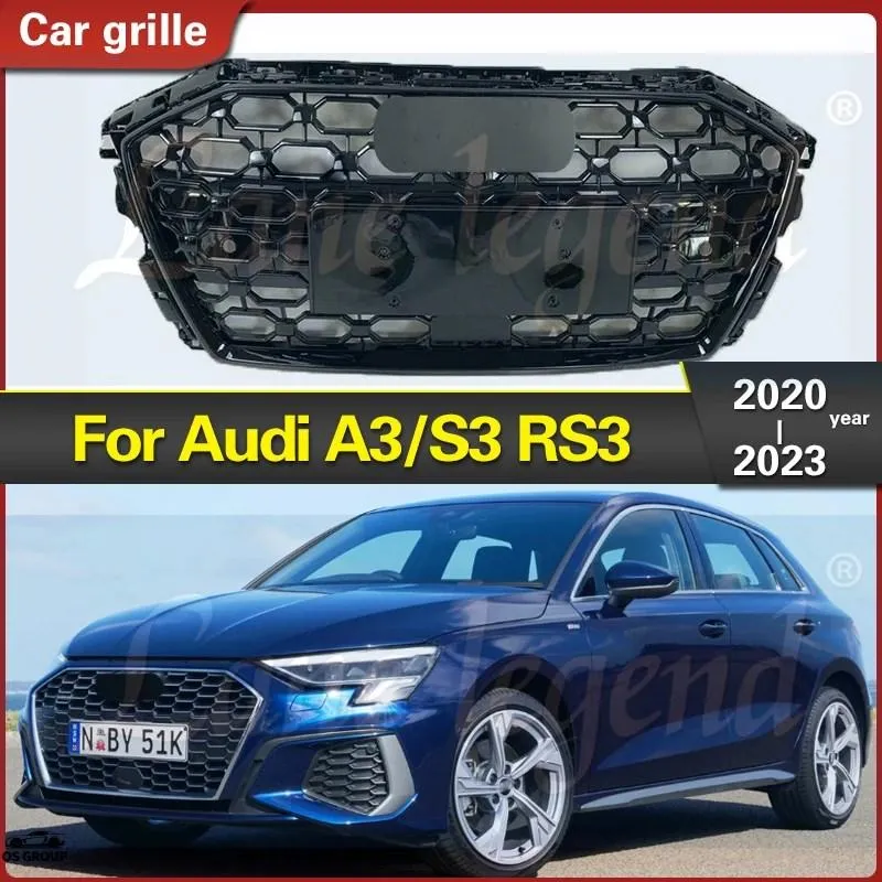【並行輸入品】 フロント バンパー エアー インテーク グリル メッシュ ハニカム グリル グリル アウディ A3/S3 2020年-2023 レーシング グリル カスタム パー