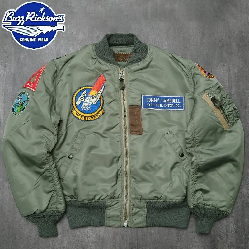BUZZ RICKSON'S バズリクソンズ #BR15747 MA-1 フライトジャケット 1st MODEL『71st Fighter Interceptor Squadron』 MA1 セージ グリーン メンズ 男性
