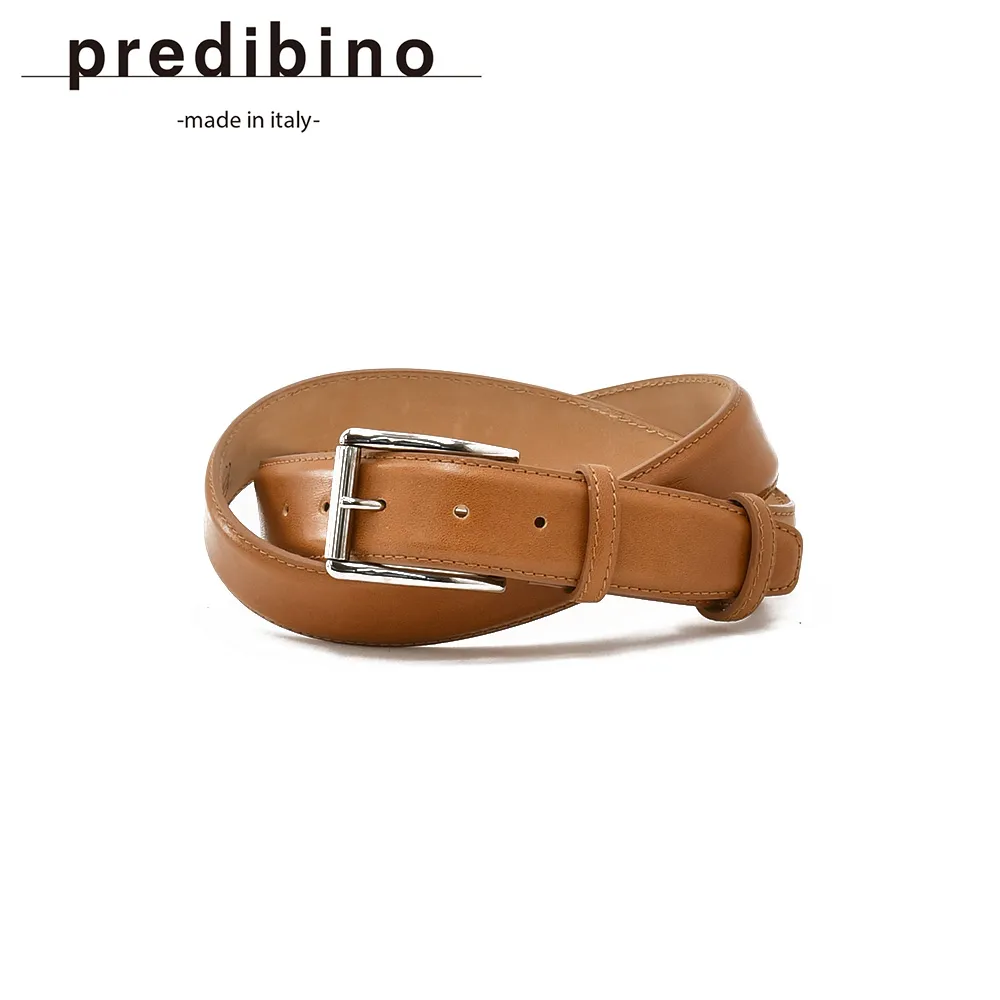プレディビーノ Predibino レザーベルト メンズ イタリアンレザー スムースタイプ Fotografica ライトブラウン 3.5cm幅 真鍮バックル 本革 イタリア製