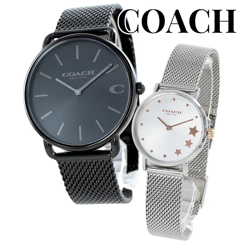 ペア価格 2本セット COACH コーチ 腕時計 手表 ペアウォッチ メンズ レディース ブラック シルバー デート ペア 誕生日プレゼント 成人 卒業 入学