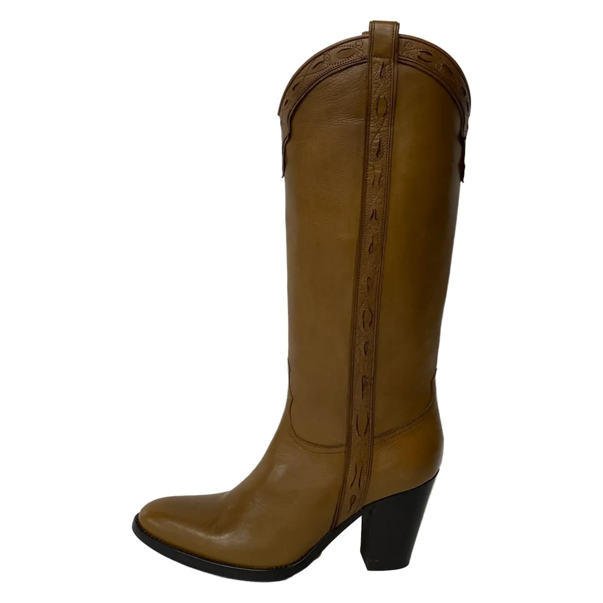 【中古】SARTORE(サルトル) ロングブーツ ダークブラウン レザー