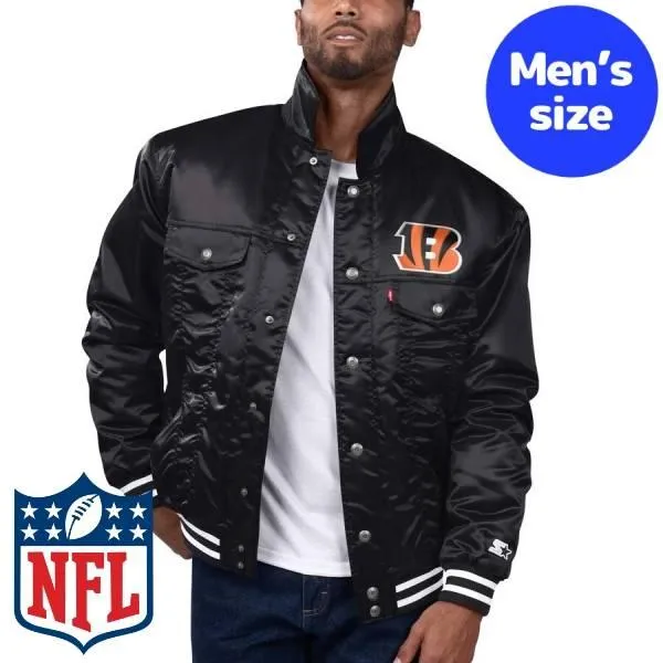 NFL公式 リーバイス メンズ アウター スタジャン シンシナティ・ベンガルズCincinnati Bengals Levi’s x Starter Silver Tab Trucker Jacket
