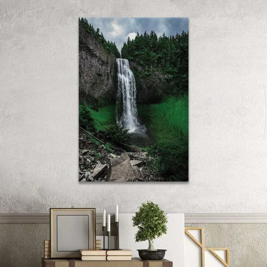 パネルアート Wall 26-Waterfall on the Cliff in the Forest Gallery-CVS - 32x48 インチ