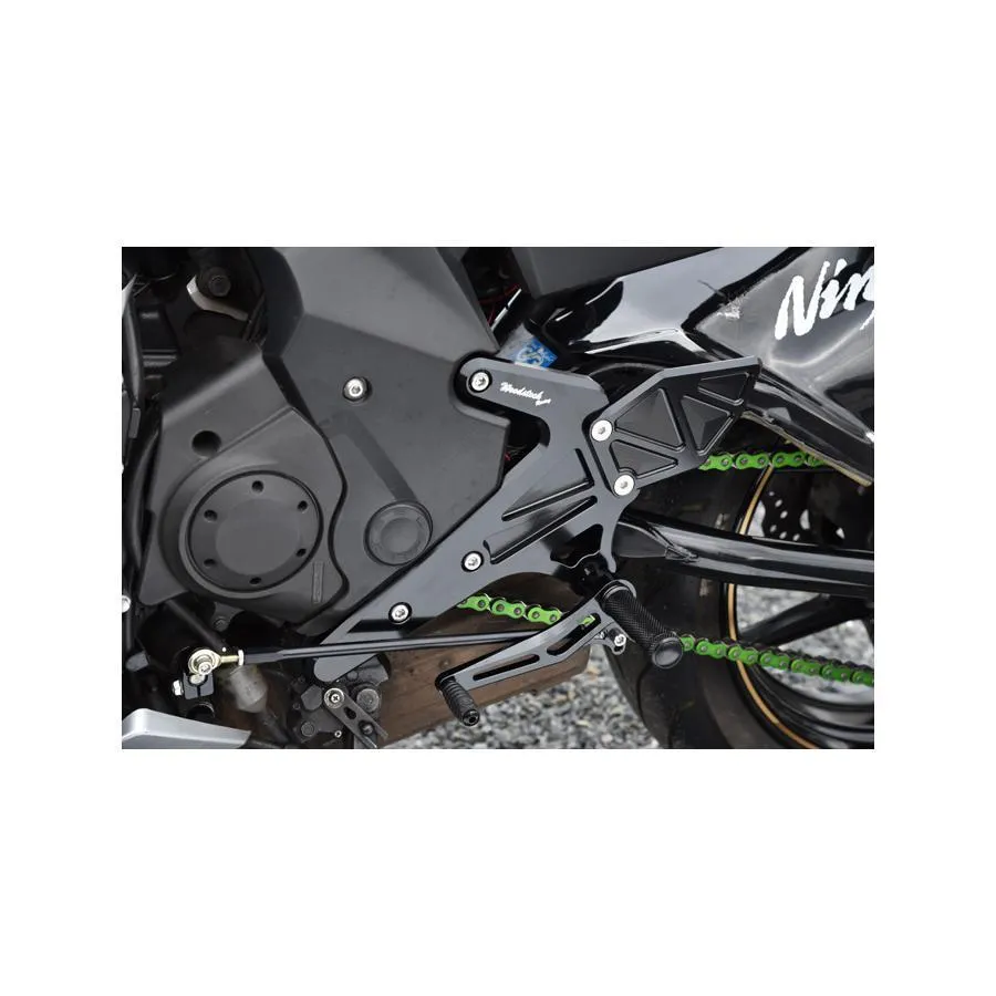 WOODSTOCK(ウッドストック) バックステップキット 4POS ブラック Ninja400 ニンジャ400 WBS-K33-BB