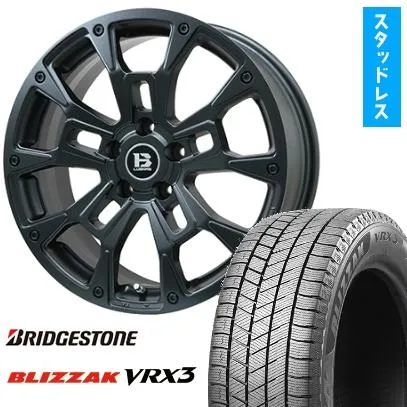 215/70R16 スタッドレスタイヤ ホイール4本セット BRIDGESTONE ブリザック VRX3 (5/114車用) ビッグウエイ B-LUGNAS BRD(マットブラック) 16インチ