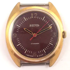 【送料無料】腕時計 ソヴォストークソvgc soviet vostok windup watch gold plated ussr 80s, 2409a *us seller* 1073