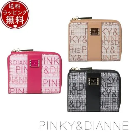 【送料無料】【ラッピング無料】ピンキー＆ダイアン Pinky&Dianne 財布 折財布 ミックスツイード L字ファスナー折り財布